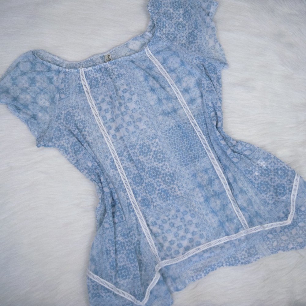 3/$20 Blue Off The Shoulder Blouse